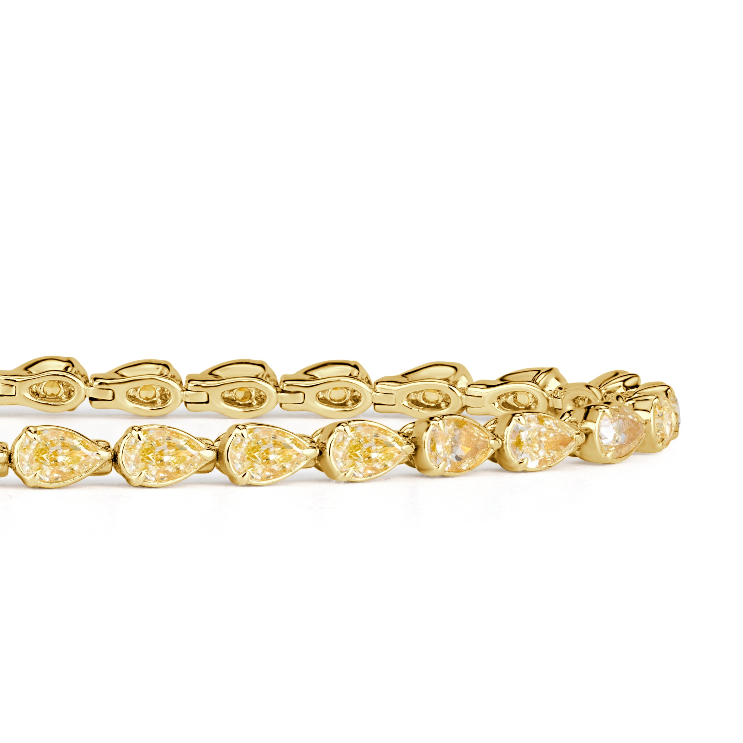 4.94ct Pear Shaped Fancy Yellow Diamond Tennis Bracelet
