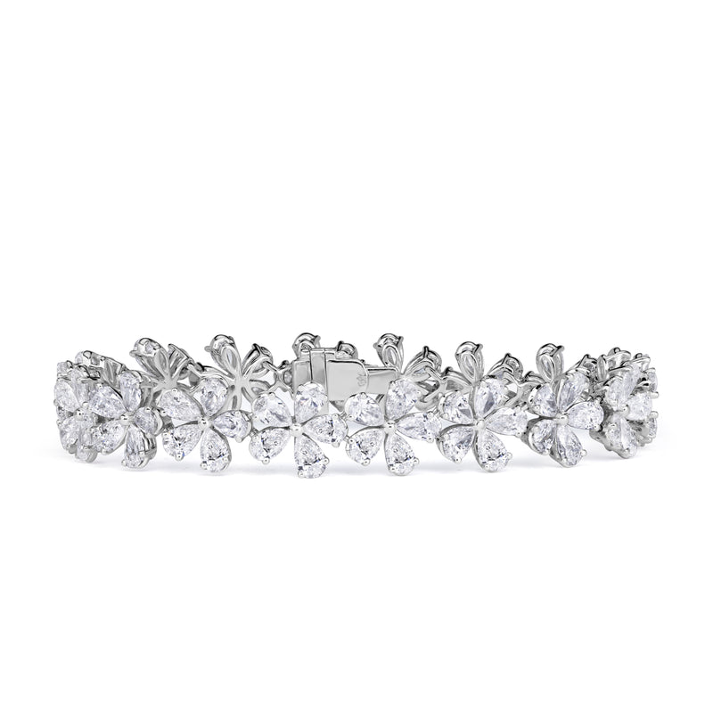 13.77ct Pear Shaped Diamond Floral Bracelet
