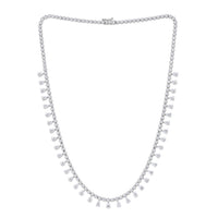 10.34ct Pear Shaped and Round Brilliant Cut Diamond Bridal Necklace