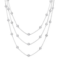 1.25ct Round Brilliant Cut Diamond By The Yard Multi-Strand Necklace