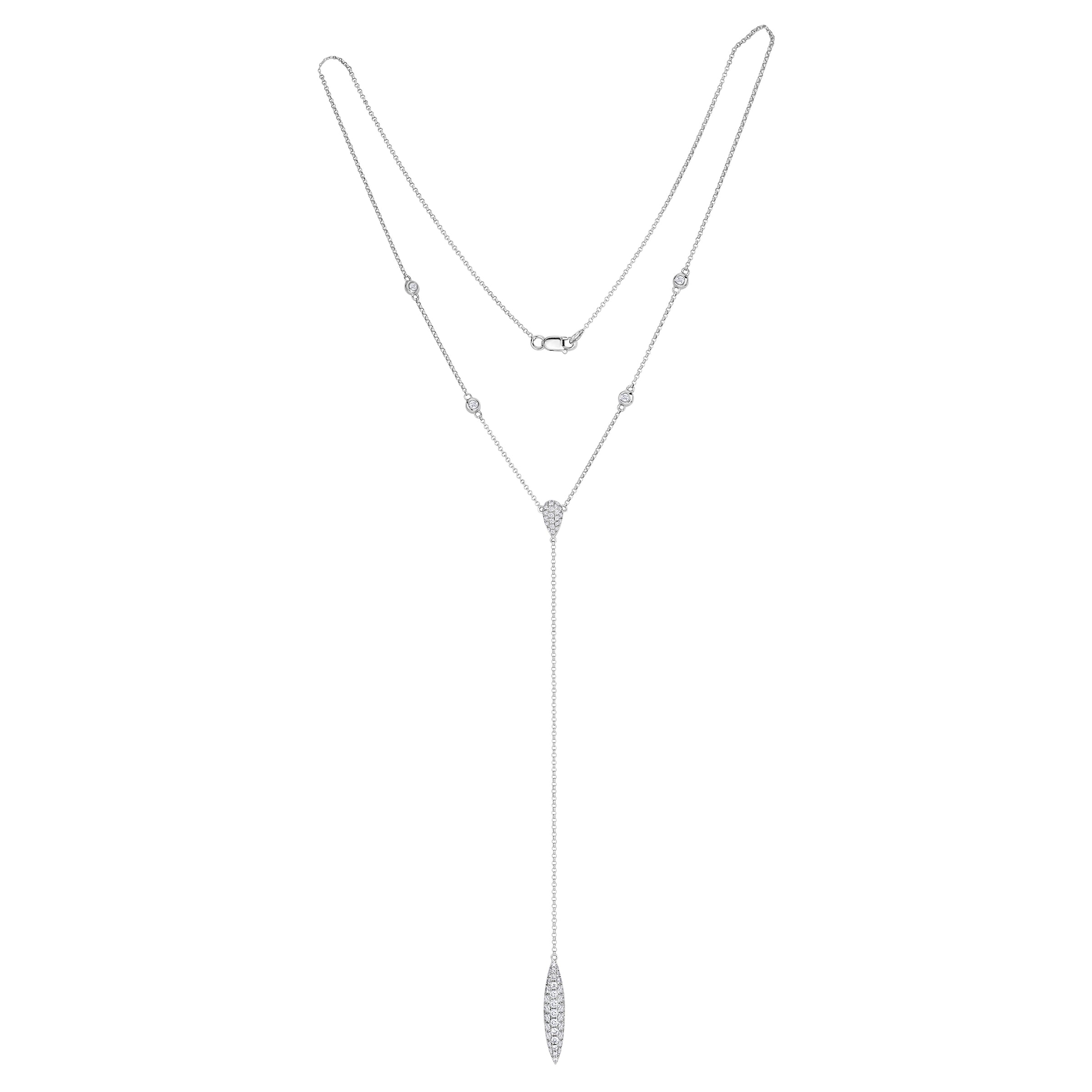 0.85ct Round Brilliant Cut Diamond Lariat Necklace