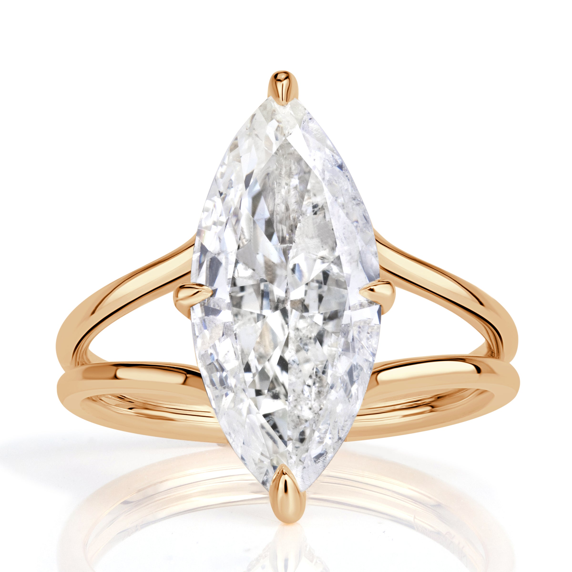 3.40ct Marquise Cut Diamond Engagement Ring