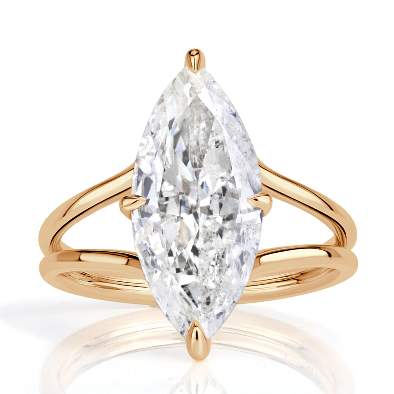 3.40ct Marquise Cut Diamond Engagement Ring