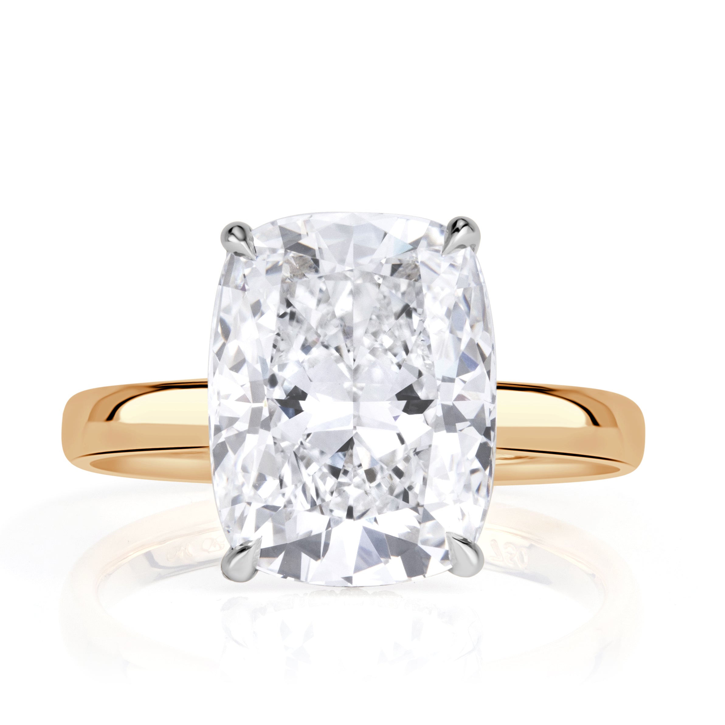 5.66ct Elongated Cushion Cut Lab Grown Diamond Engagement Ring
