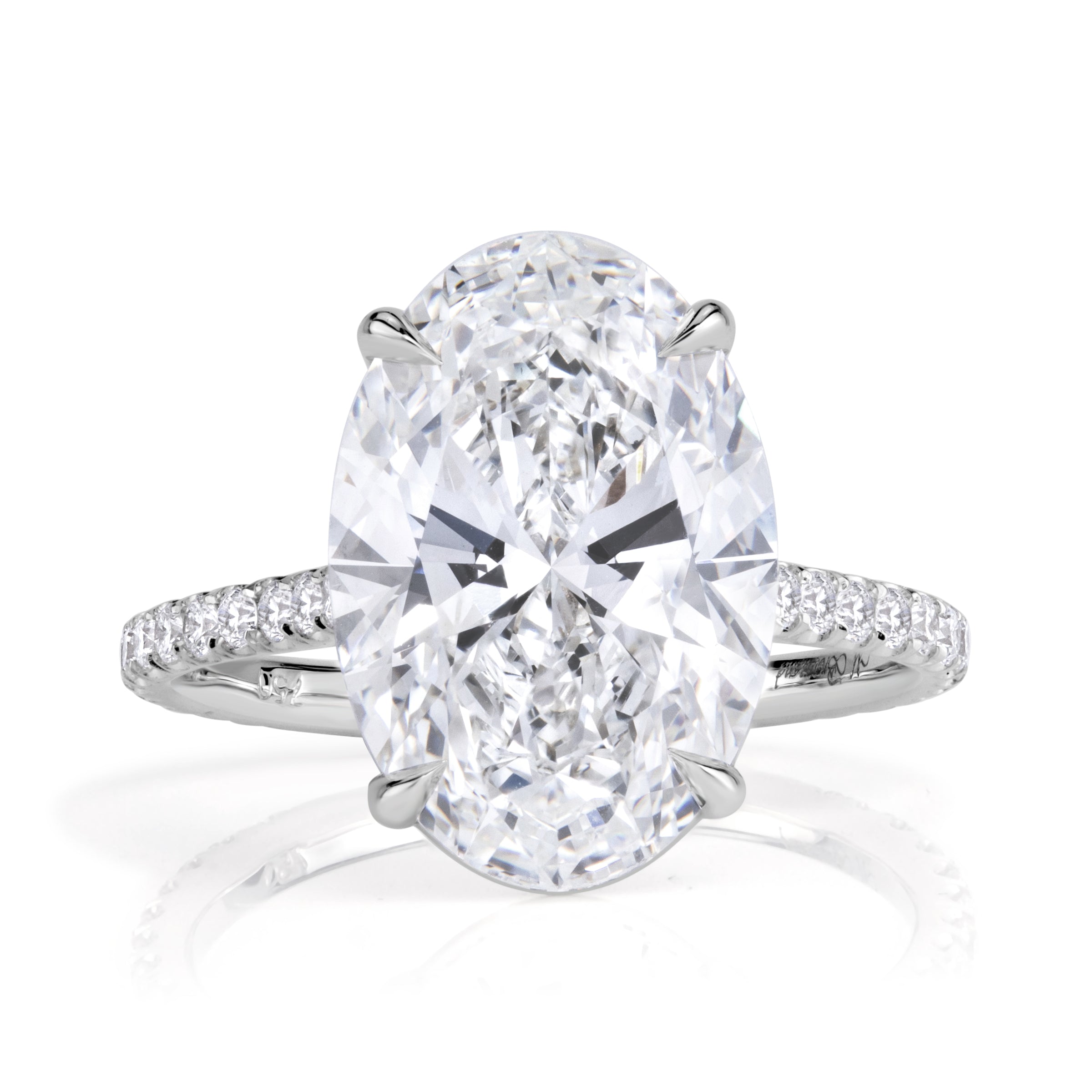 6.43ct Oval Cut Lab Grown Diamond Engagement Ring