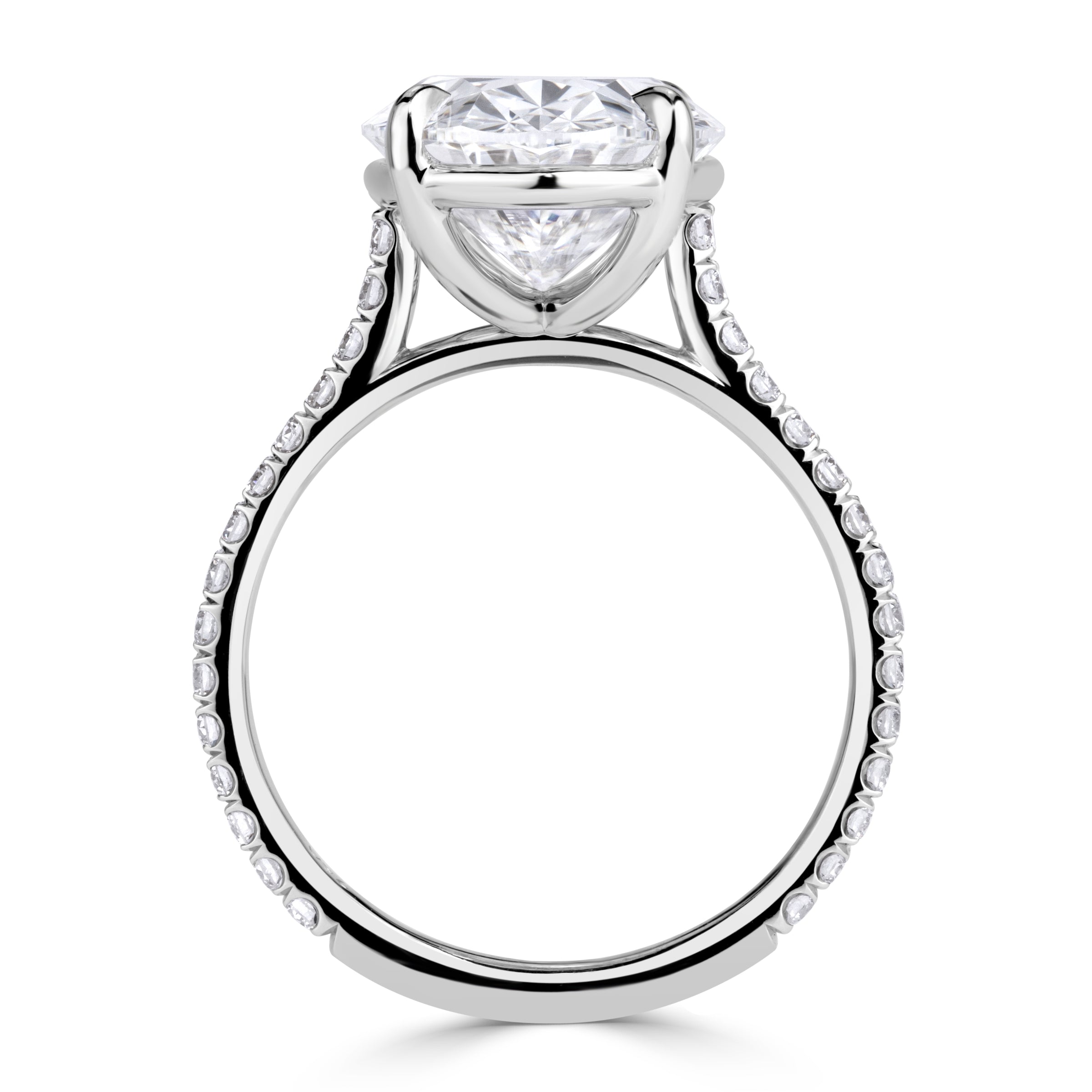 6.43ct Oval Cut Lab Grown Diamond Engagement Ring