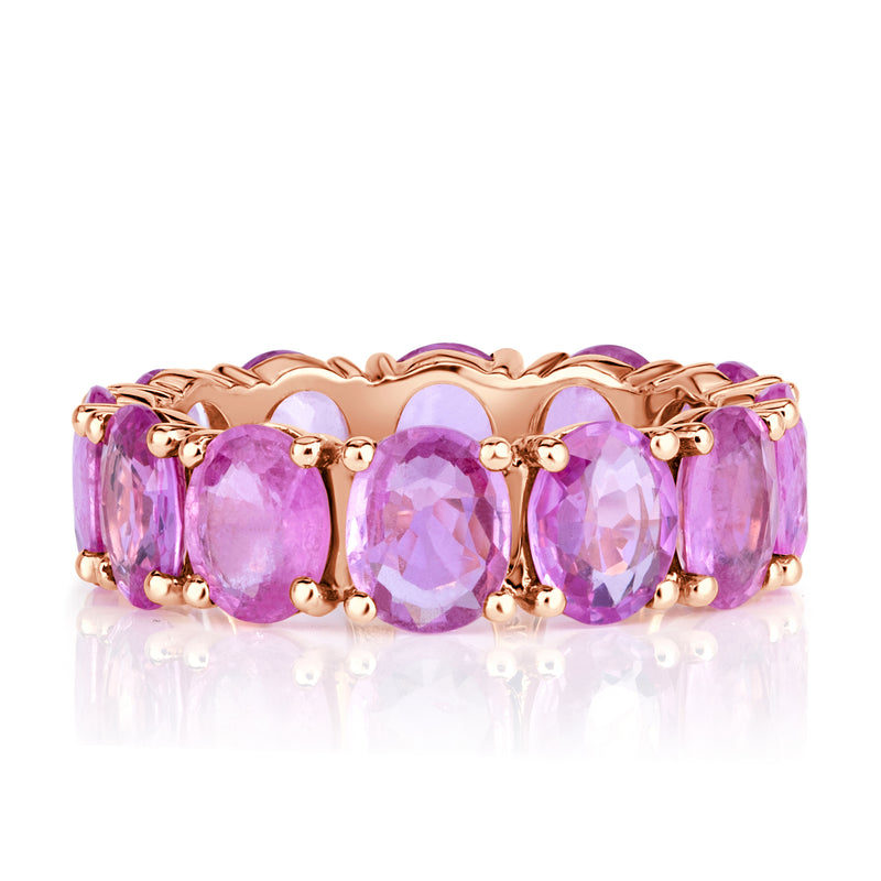 7.70ct Oval Cut Pink Sapphire Eternity Band