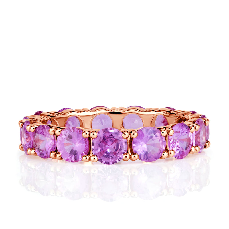 3.50ct Round Cut Pink Sapphire Eternity Band