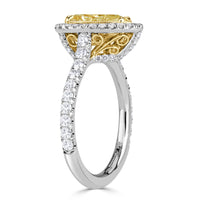 2.47ct Fancy Yellow Pear Shaped Diamond Engagement Ring