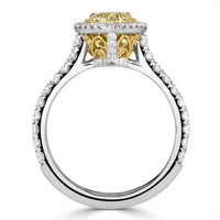 2.47ct Fancy Yellow Pear Shaped Diamond Engagement Ring