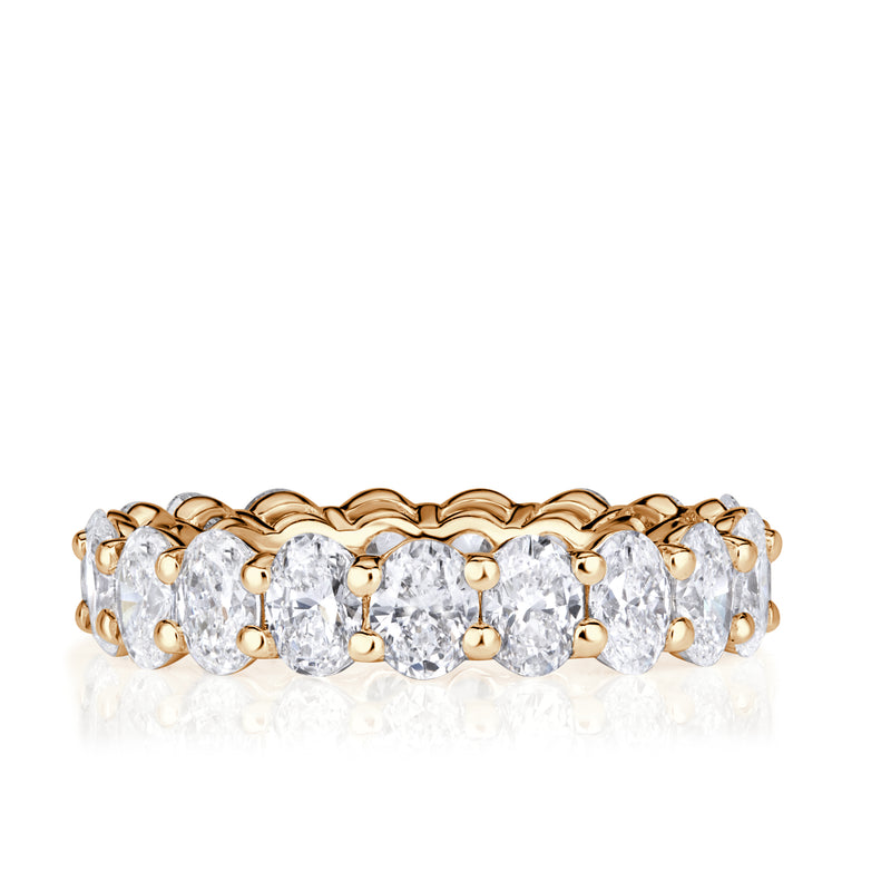 Oval Cut Diamond Eternity Band Basket Design