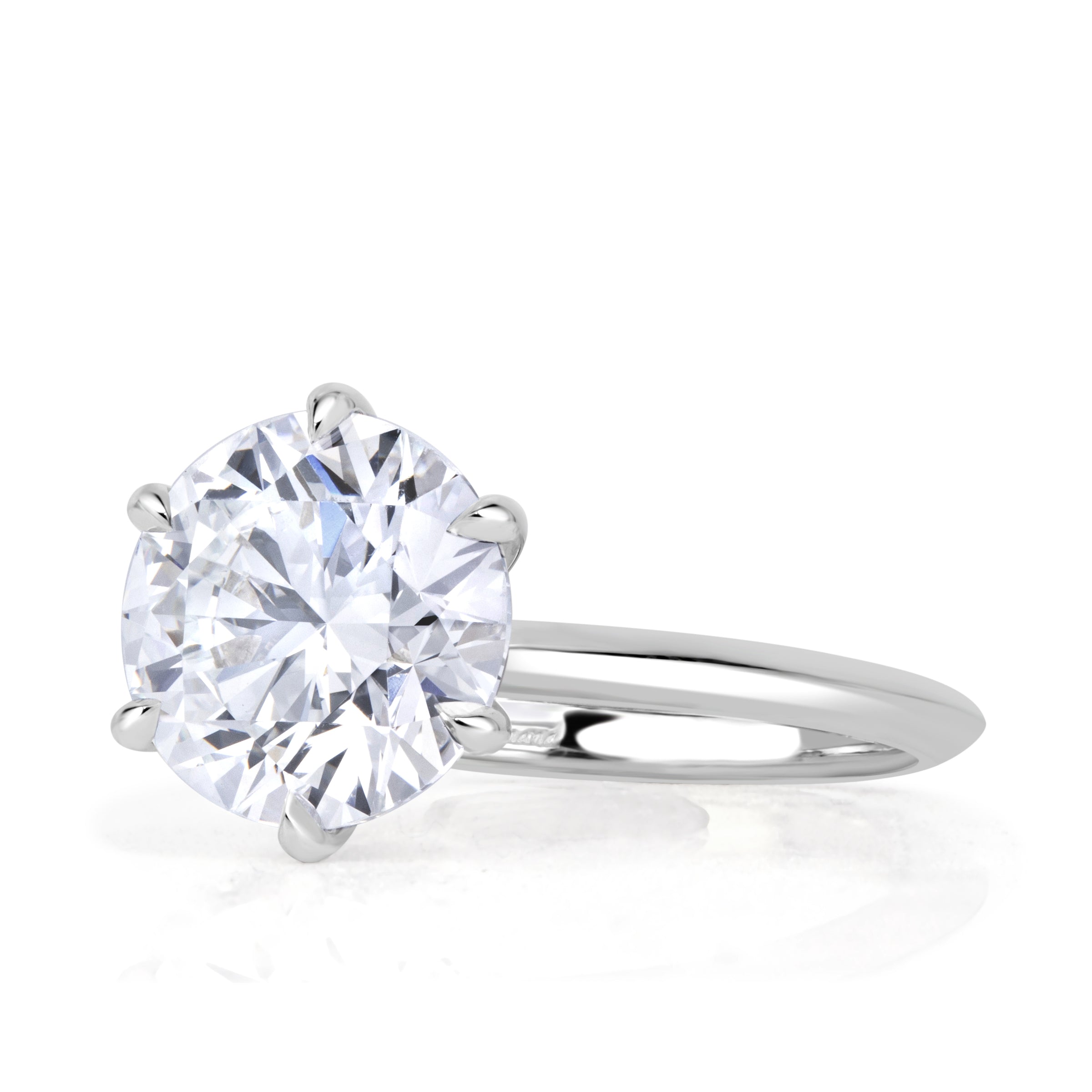 3.45ct Round Brilliant Cut Lab Grown Diamond Engagement Ring