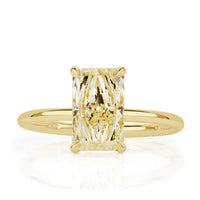 2.12ct Fancy Yellow Radiant Cut Diamond Engagement Ring