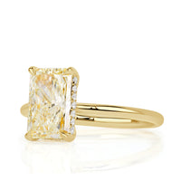 2.12ct Fancy Yellow Radiant Cut Diamond Engagement Ring
