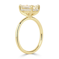 2.12ct Fancy Yellow Radiant Cut Diamond Engagement Ring