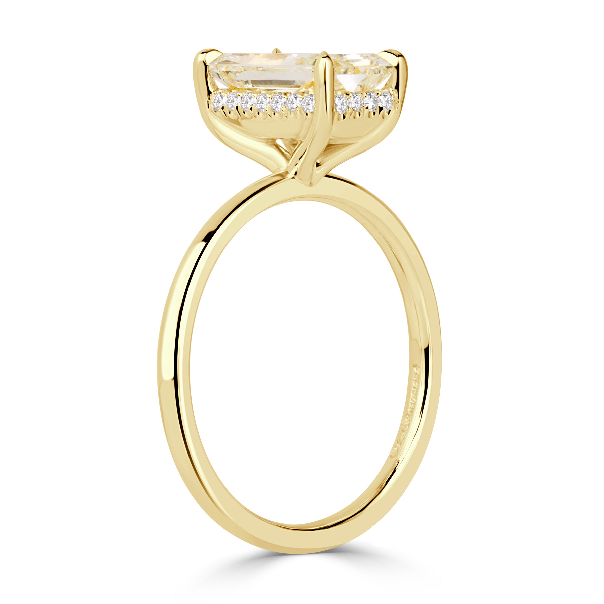 2.12ct Fancy Yellow Radiant Cut Diamond Engagement Ring
