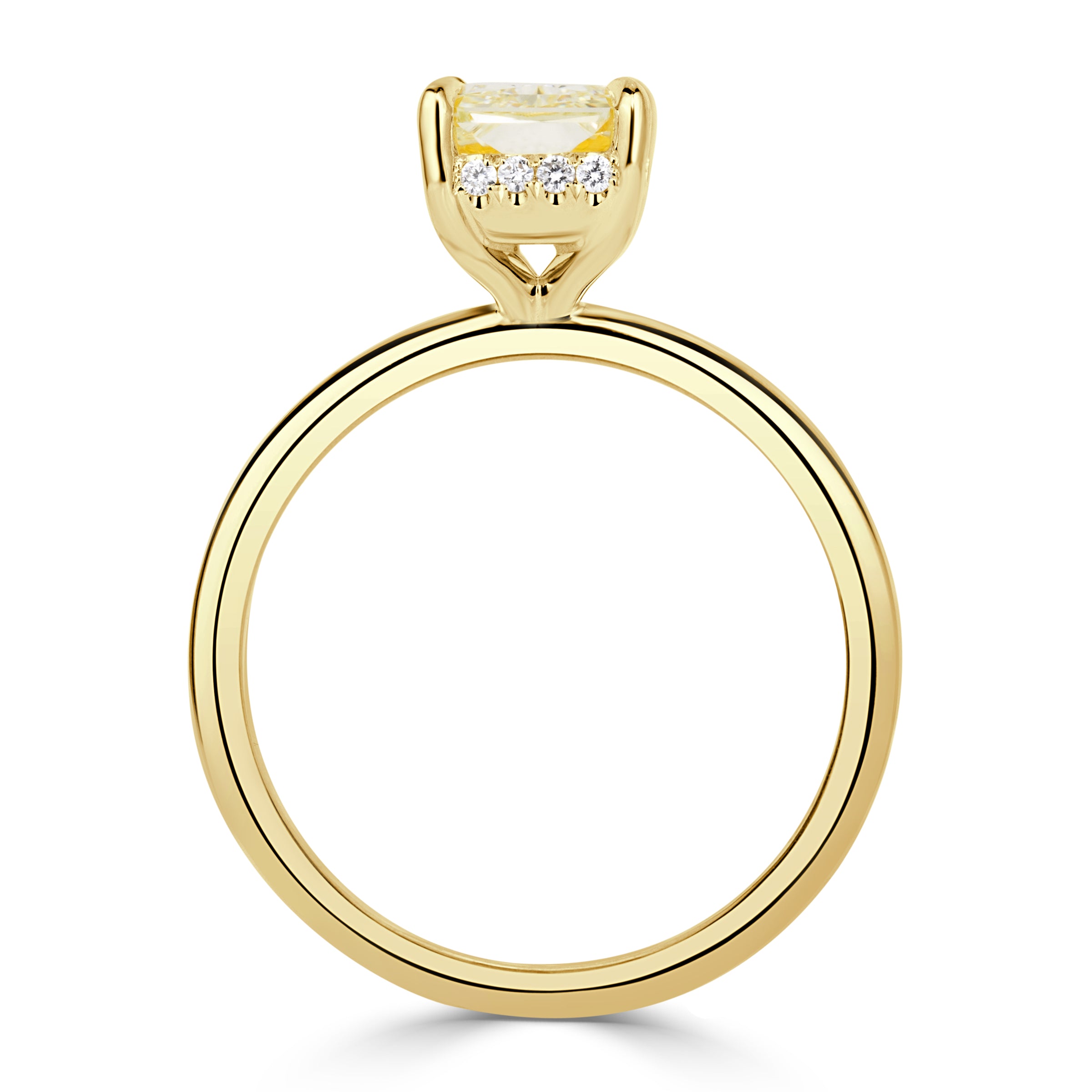 2.12ct Fancy Yellow Radiant Cut Diamond Engagement Ring
