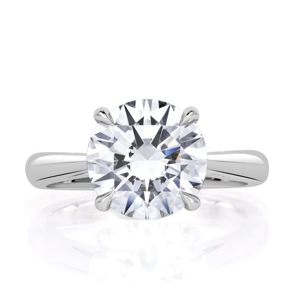 Tapered Cathedral Solitaire Engagement Ring