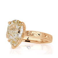 3.21ct Pear Shaped Champagne Diamond Engagement Ring