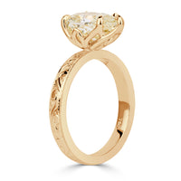 3.21ct Pear Shaped Champagne Diamond Engagement Ring