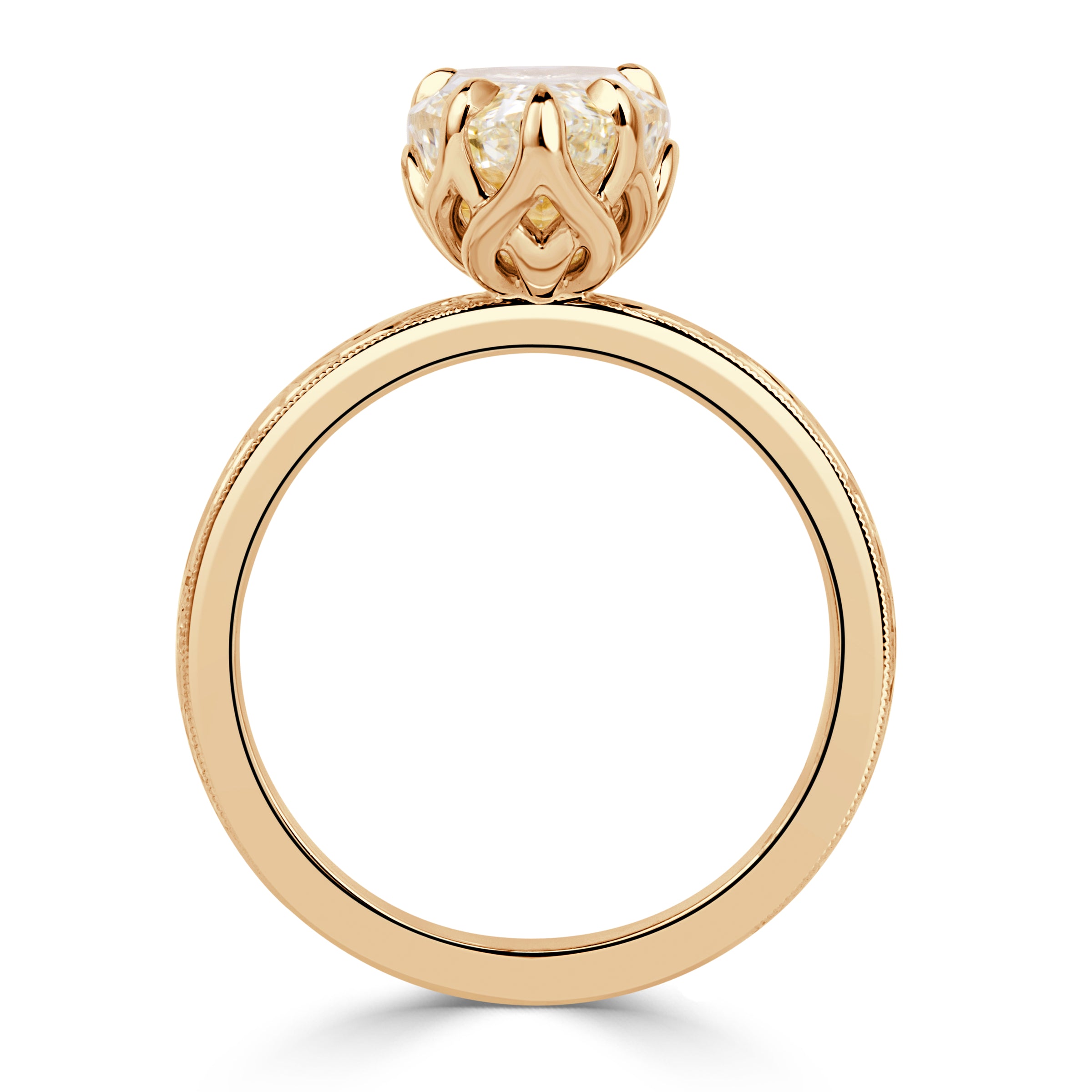 3.21ct Pear Shaped Champagne Diamond Engagement Ring