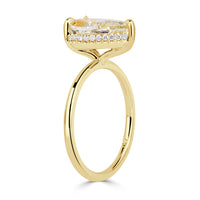 3.13ct Canary Yellow Pear Shaped Diamond Engagement Ring