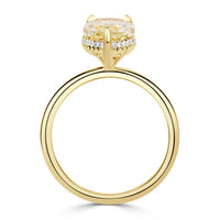 3.13ct Canary Yellow Pear Shaped Diamond Engagement Ring