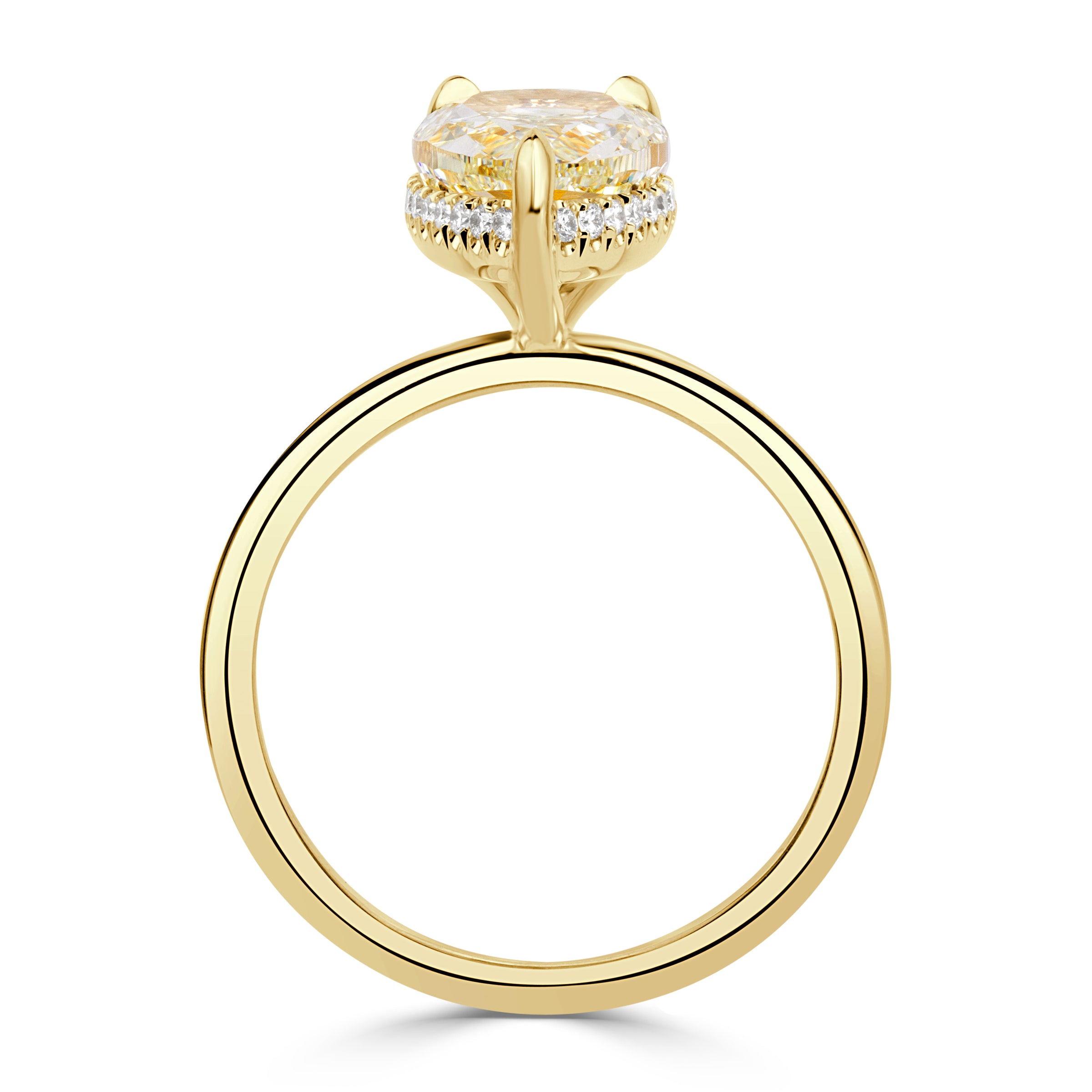 3.13ct Canary Yellow Pear Shaped Diamond Engagement Ring