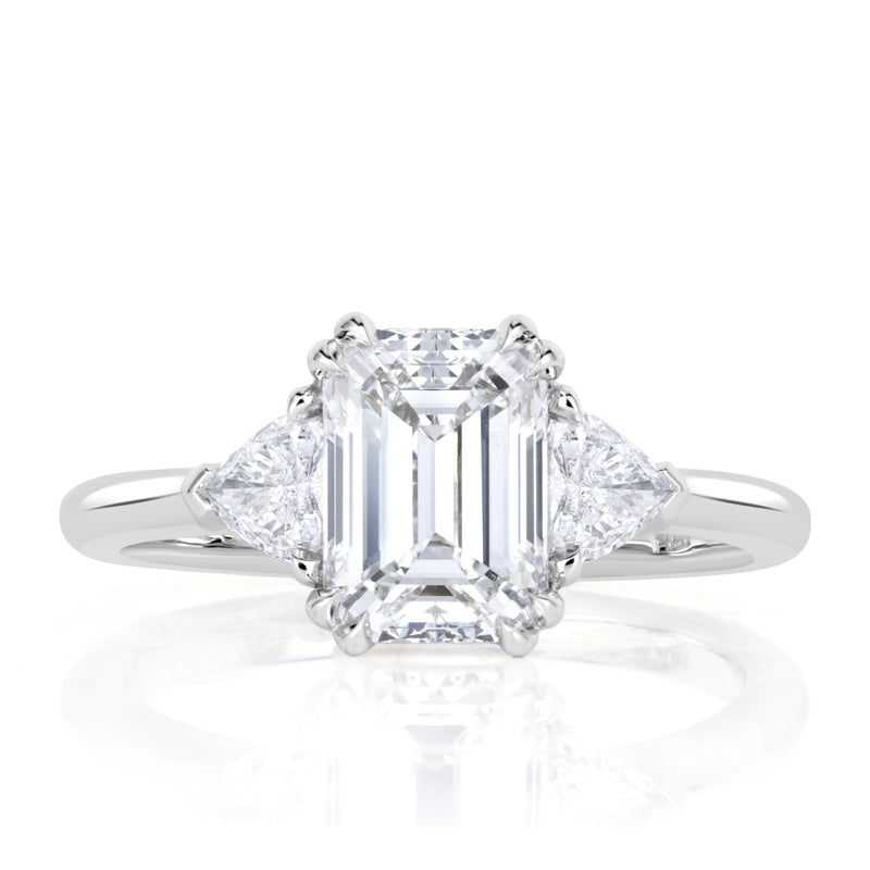 2.14ct Emerald Cut Diamond Engagement Ring