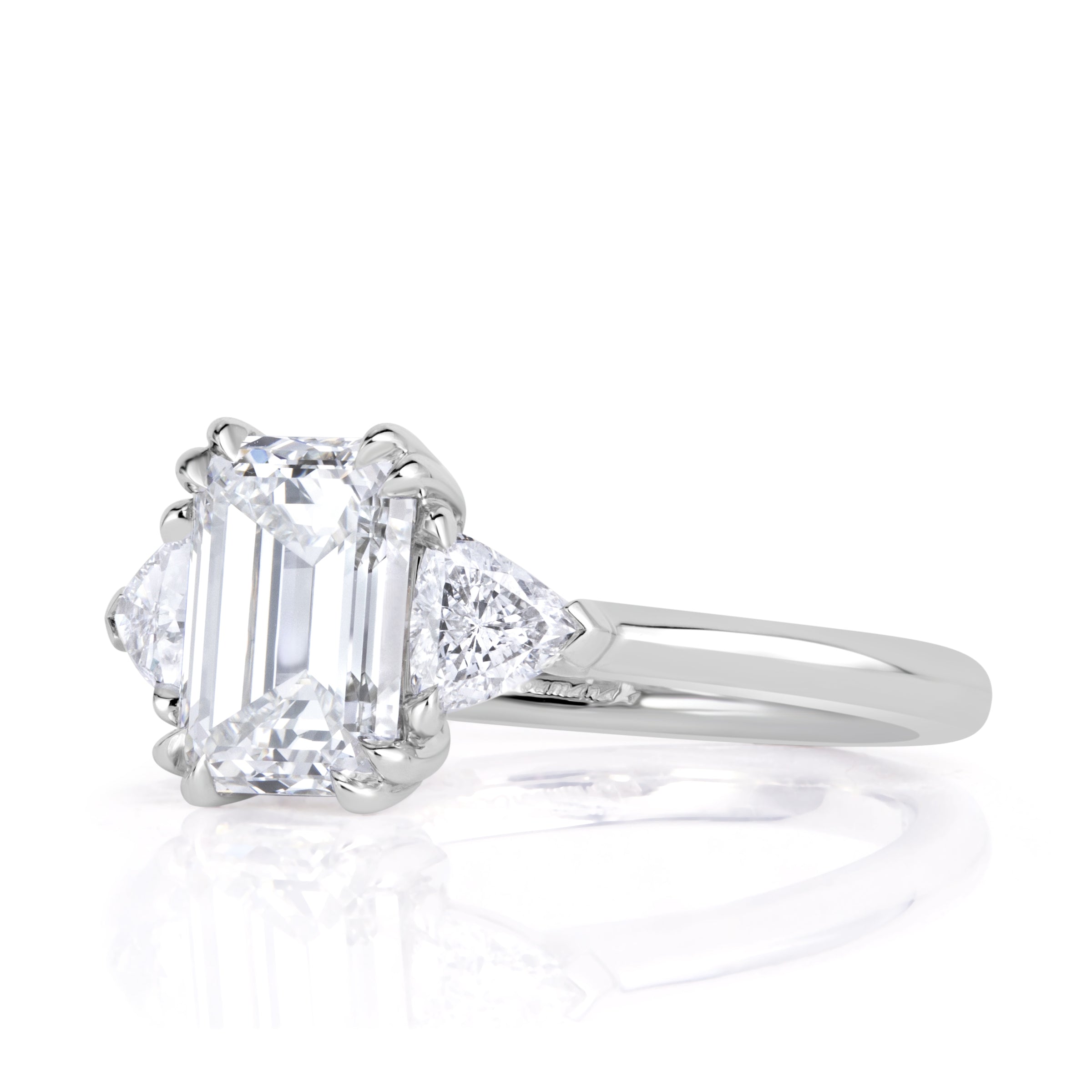 2.14ct Emerald Cut Diamond Engagement Ring