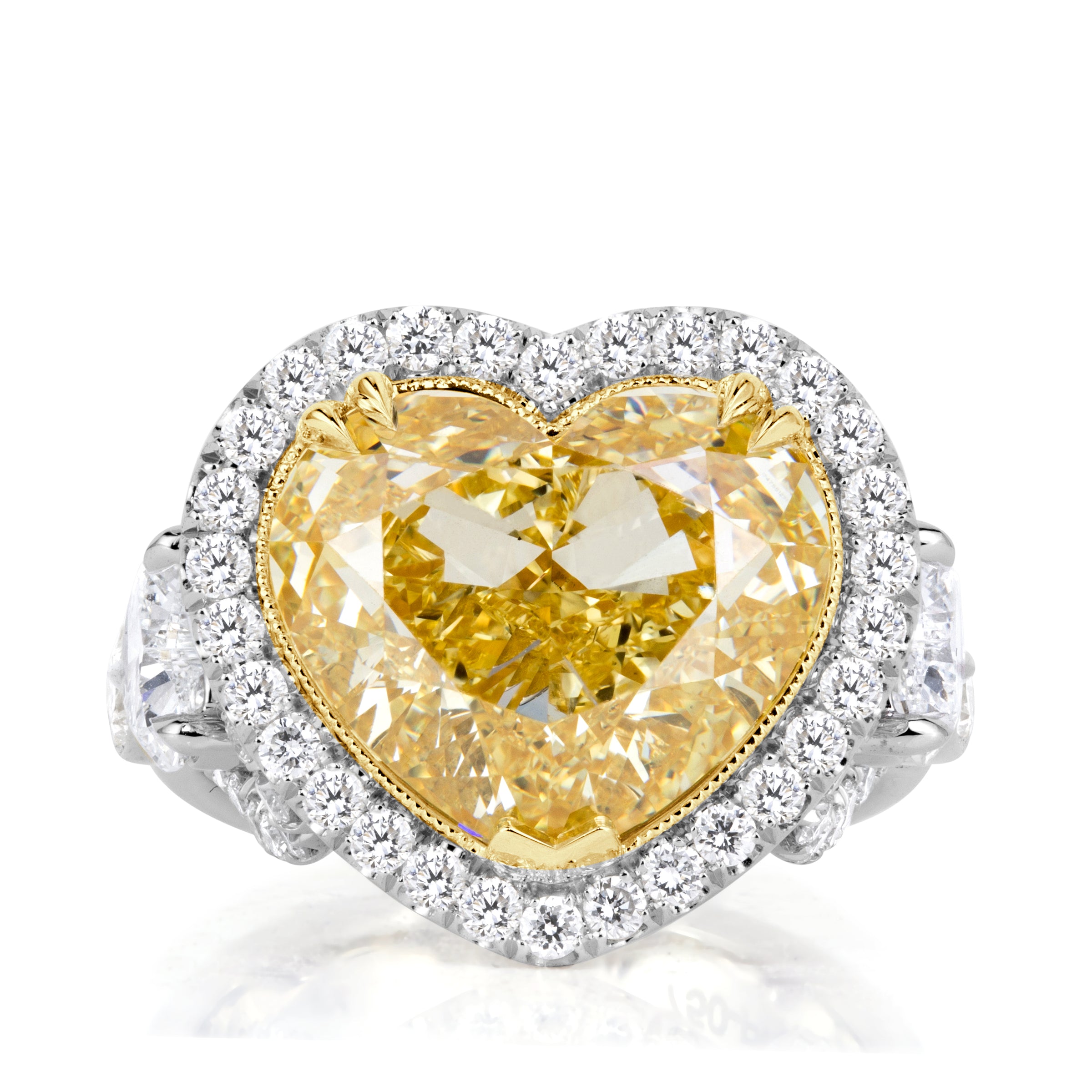 9.24ct Fancy Yellow Heart Shaped Diamond Engagement Ring