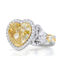9.24ct Fancy Yellow Heart Shaped Diamond Engagement Ring