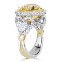 9.24ct Fancy Yellow Heart Shaped Diamond Engagement Ring