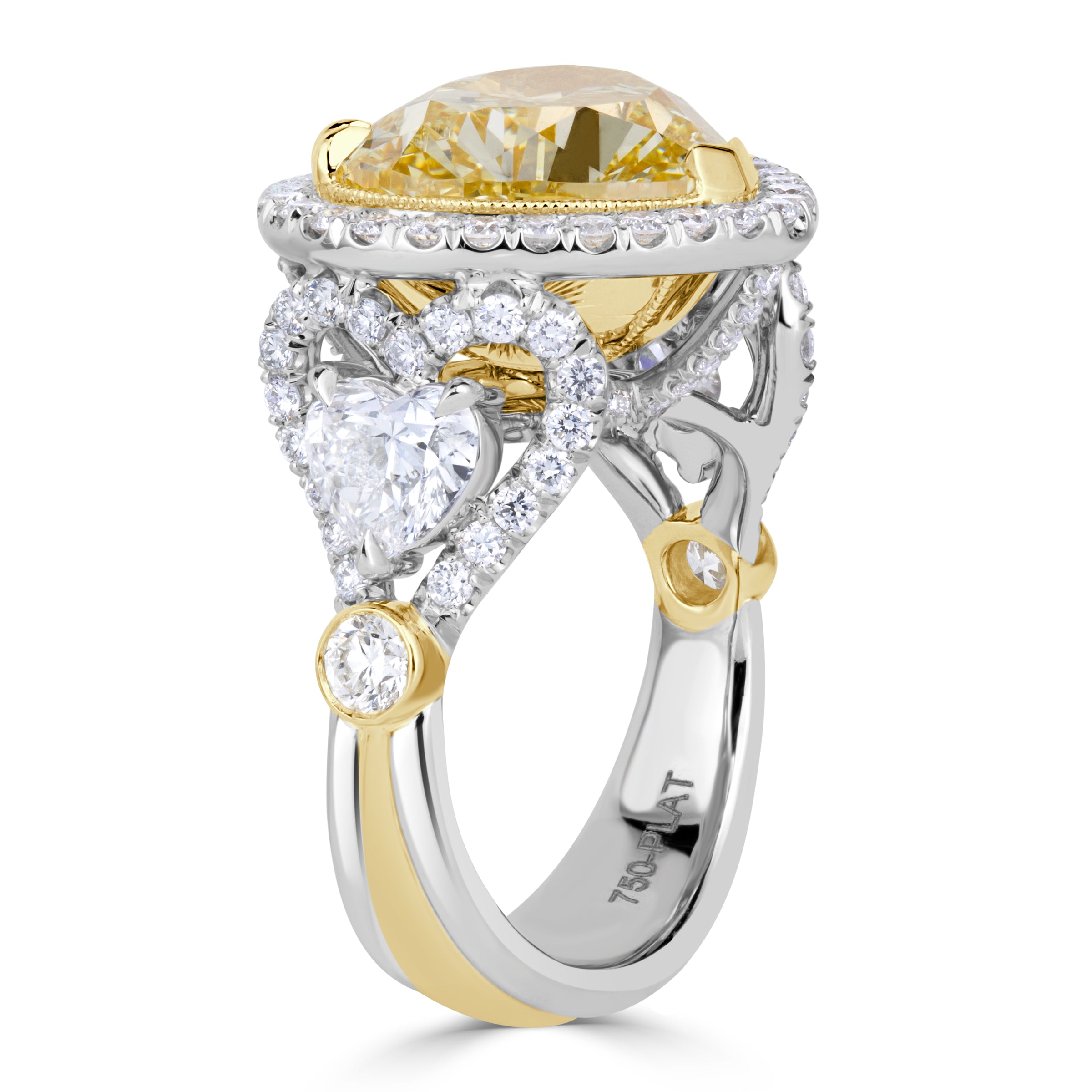 9.24ct Fancy Yellow Heart Shaped Diamond Engagement Ring