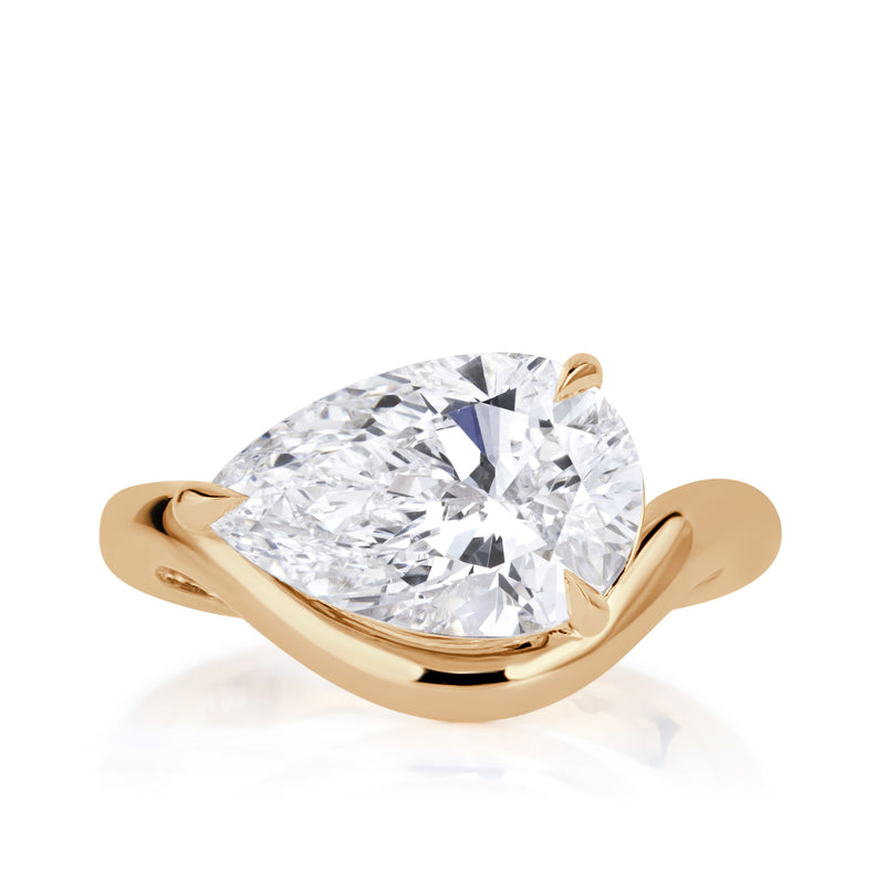 3.57ct Pear Shaped Lab Grown Diamond Ring