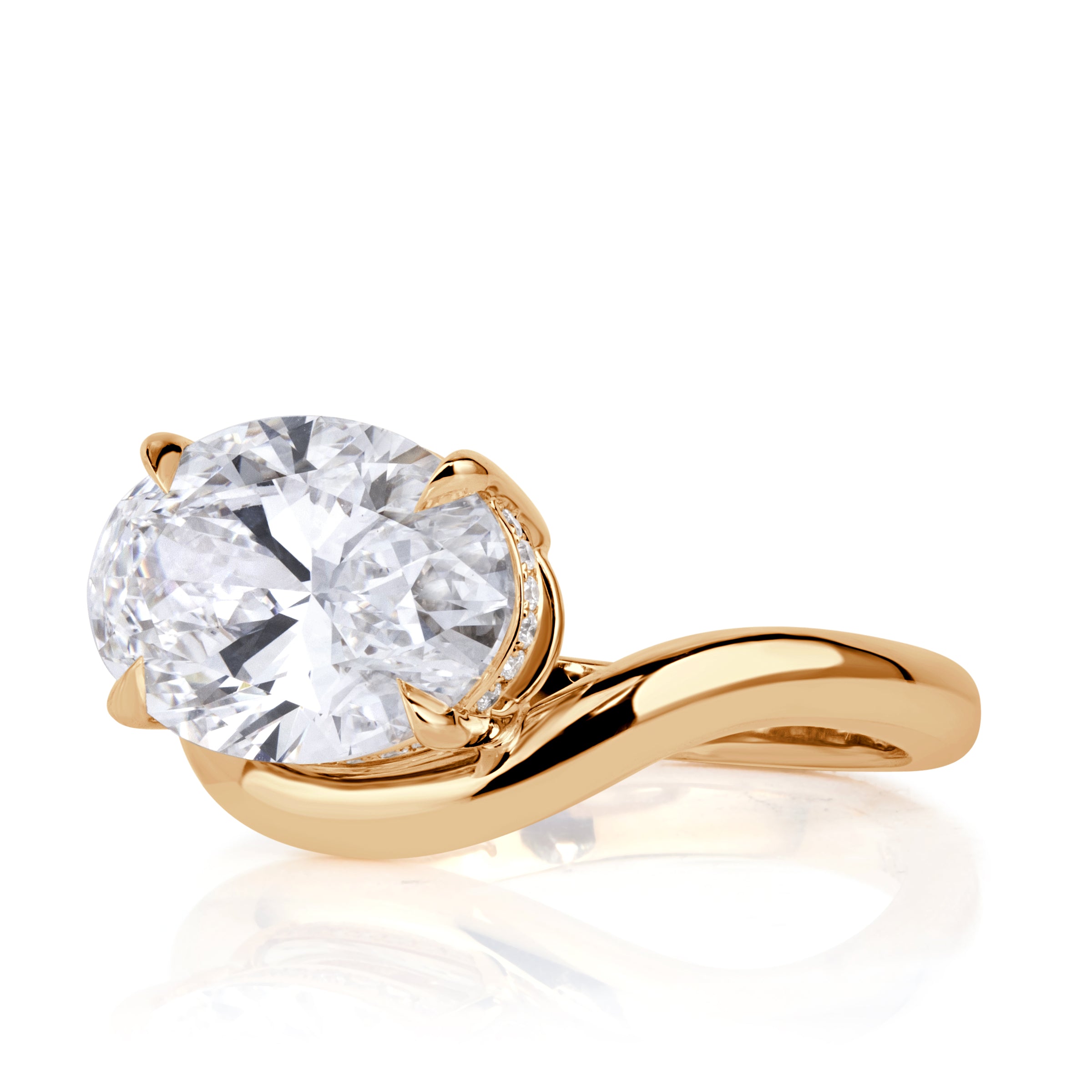 3.57ct Oval Cut Lab Grown Diamond Ring
