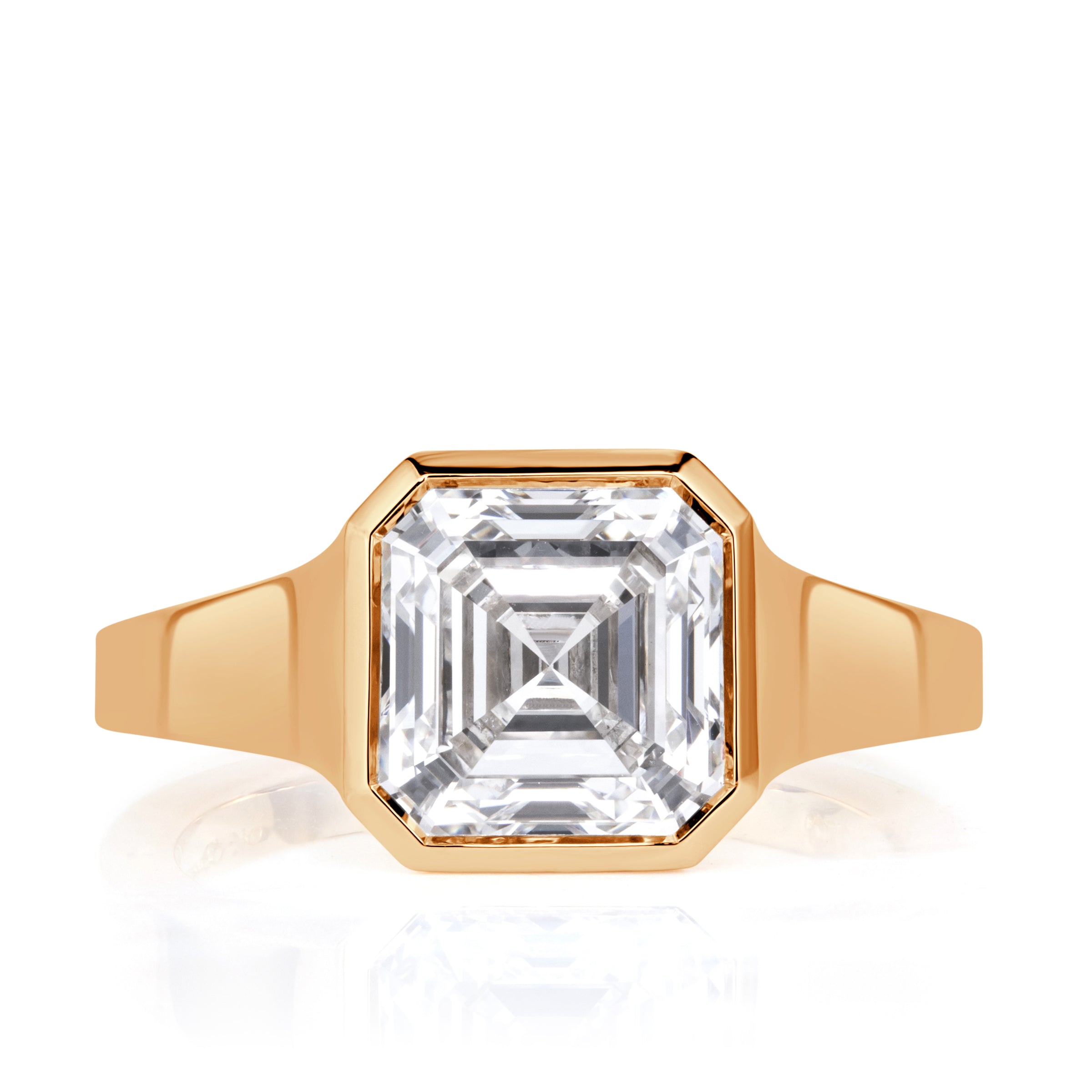3.32 Asscher Cut Lab Grown Diamond Engagement Ring