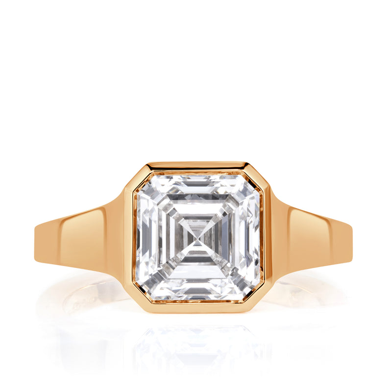 3.32 Asscher Cut Lab Grown Diamond Engagement Ring