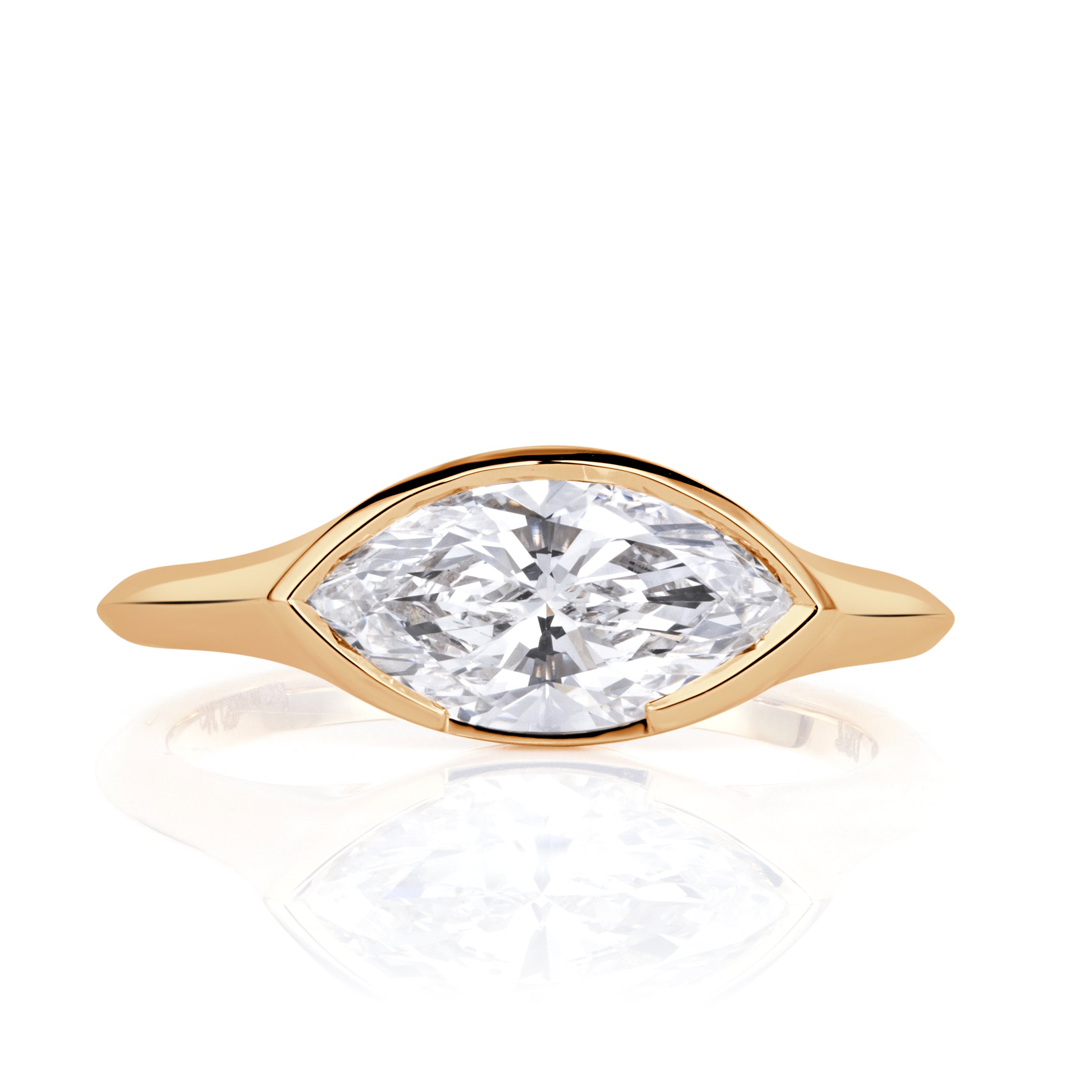 1.01ct Marquise Cut Lab Grown Diamond Pinky Ring