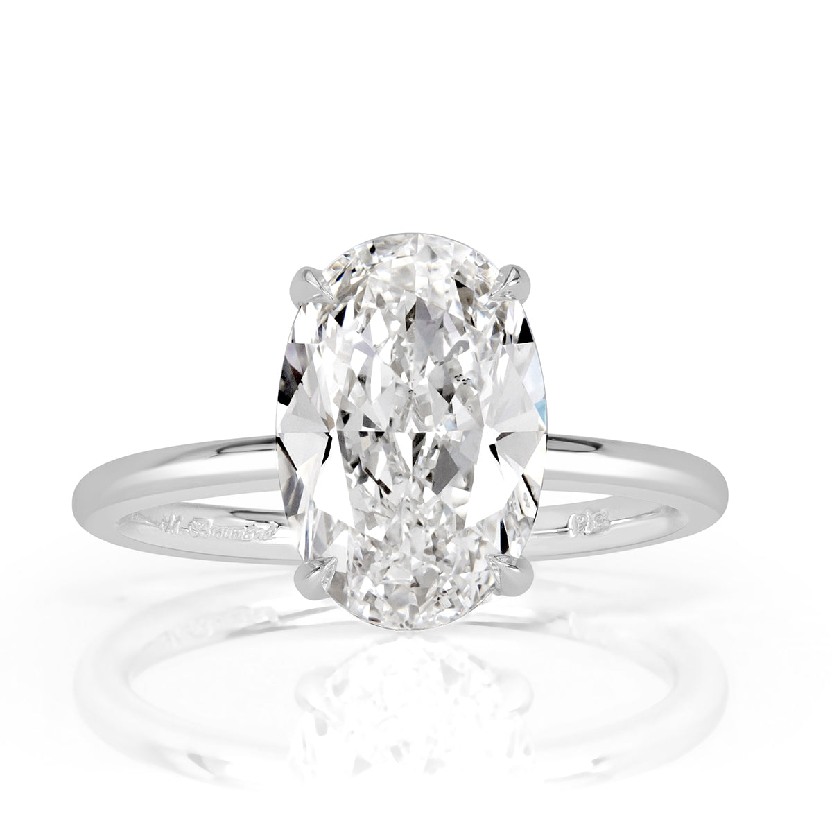 3.76ct Oval Cut Lab Grown Diamond Engagement Ring