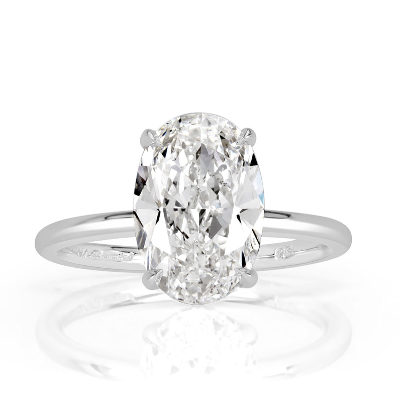 3.76ct Oval Cut Lab Grown Diamond Engagement Ring
