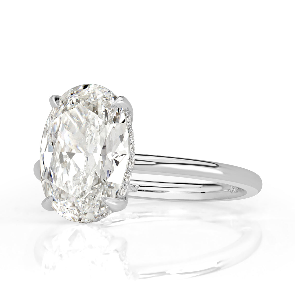 3.76ct Oval Cut Lab Grown Diamond Engagement Ring