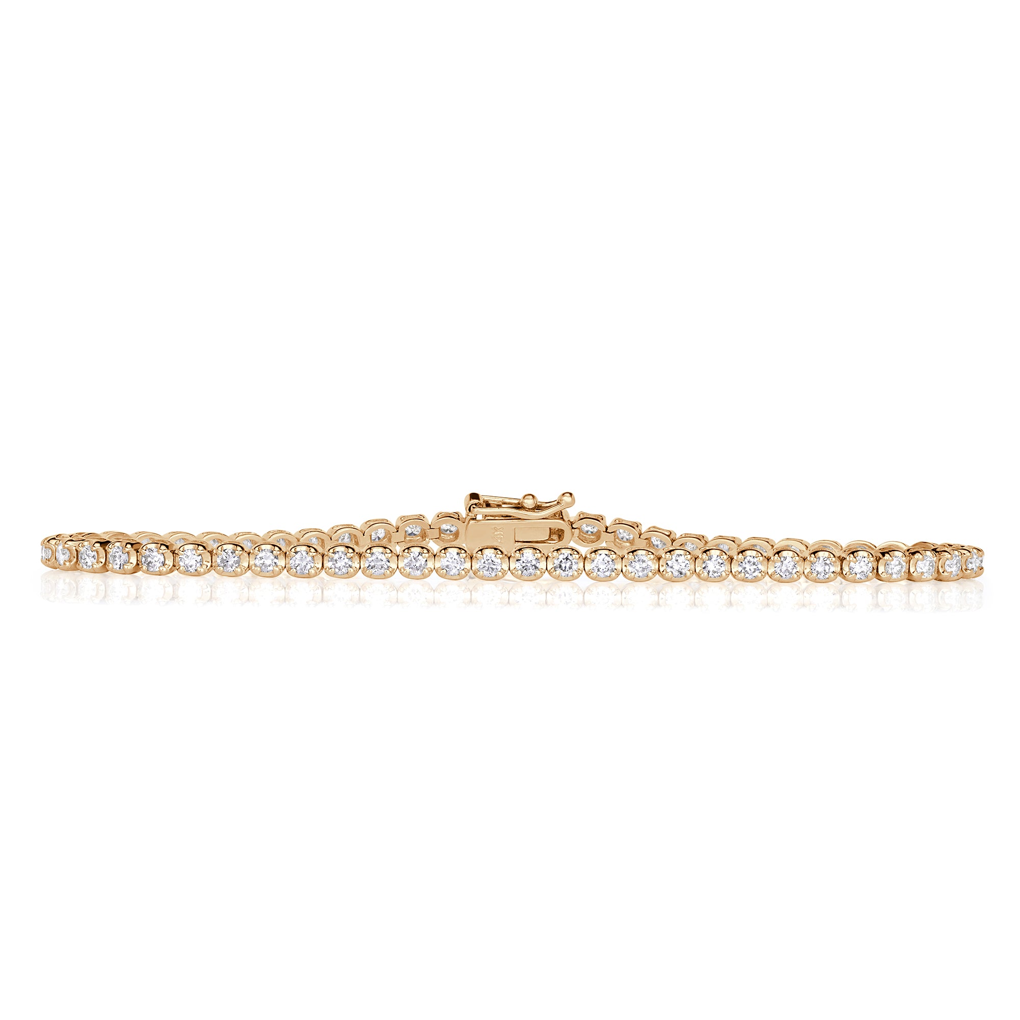 2.20ct Round Brilliant Cut Tennis Bracelet in 14K Yellow Gold