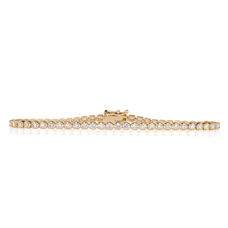 2.20ct Round Brilliant Cut Tennis Bracelet in 14K Yellow Gold
