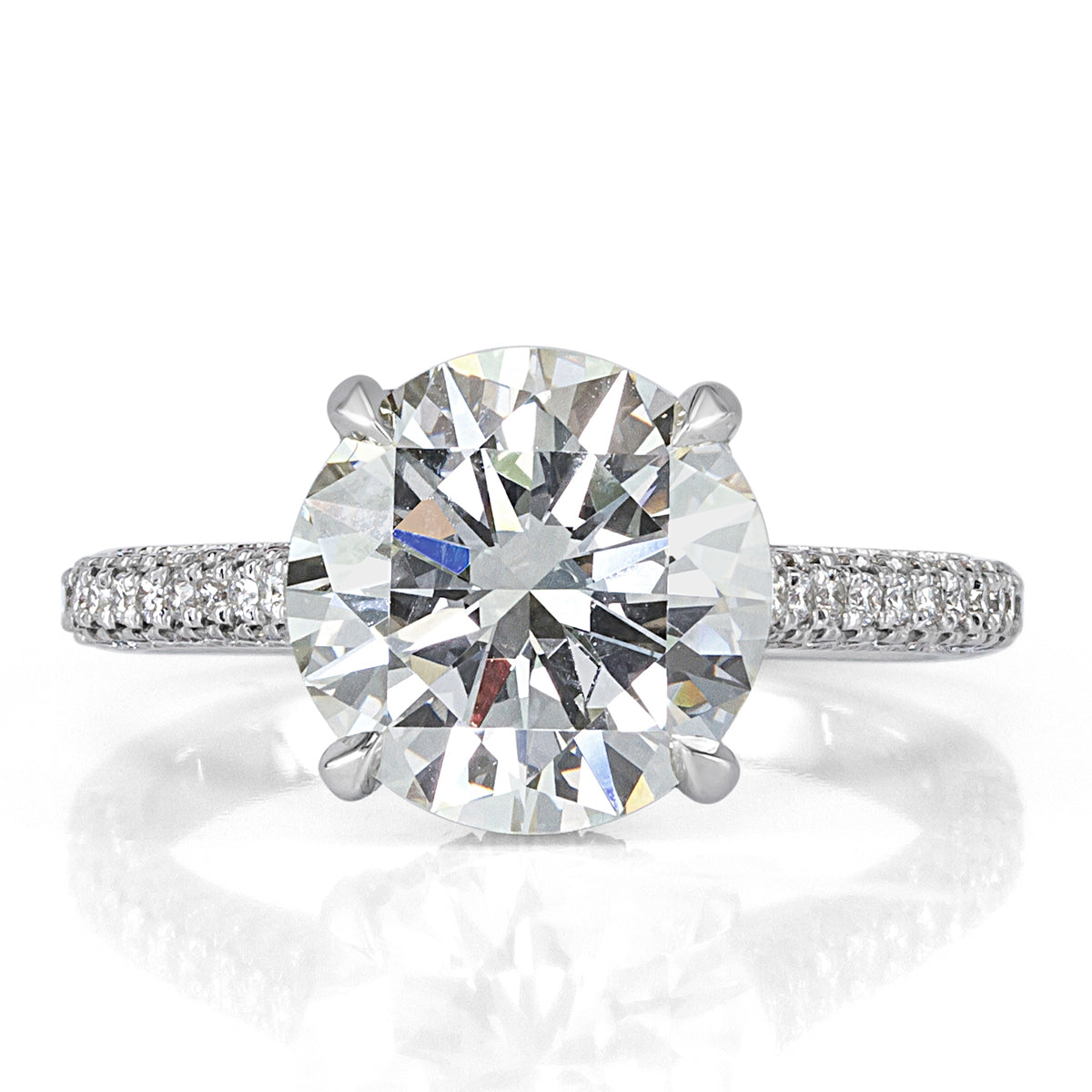 4.06ct Round Brilliant Cut Lab Grown Diamond Engagement Ring