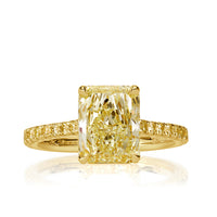 3.45ct Radiant Cut Canary Yellow Diamond Engagement Ring