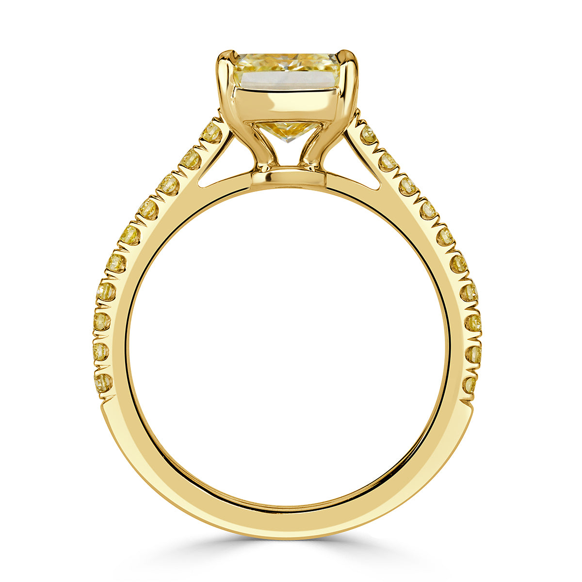 3.45ct Radiant Cut Canary Yellow Diamond Engagement Ring