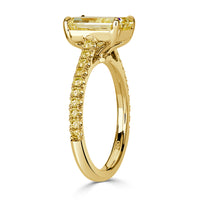 3.45ct Radiant Cut Canary Yellow Diamond Engagement Ring