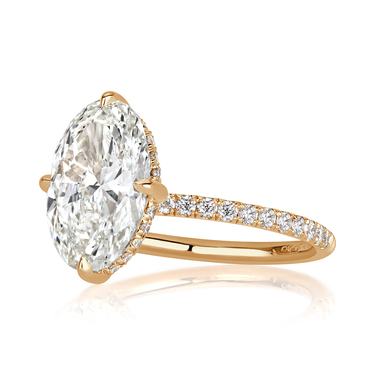 3.94ct Moval Cut Diamond Engagement Ring