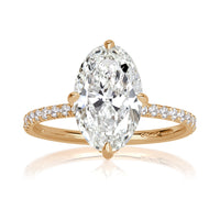 3.94ct Moval Cut Diamond Engagement Ring